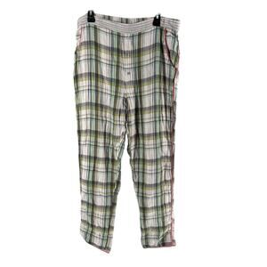 Sundance Women's White Multicolor Plaid Pajama Pants Size Large